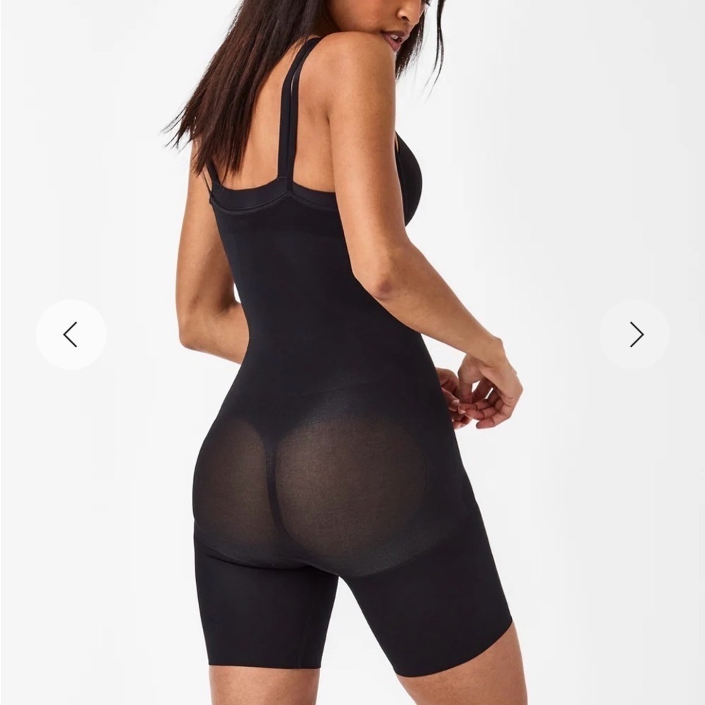 NEW SPANX Sculpt OnCore Open Bust Mid Thigh Bodysuit Black Shapewear Size 3X - Picture 2 of 15